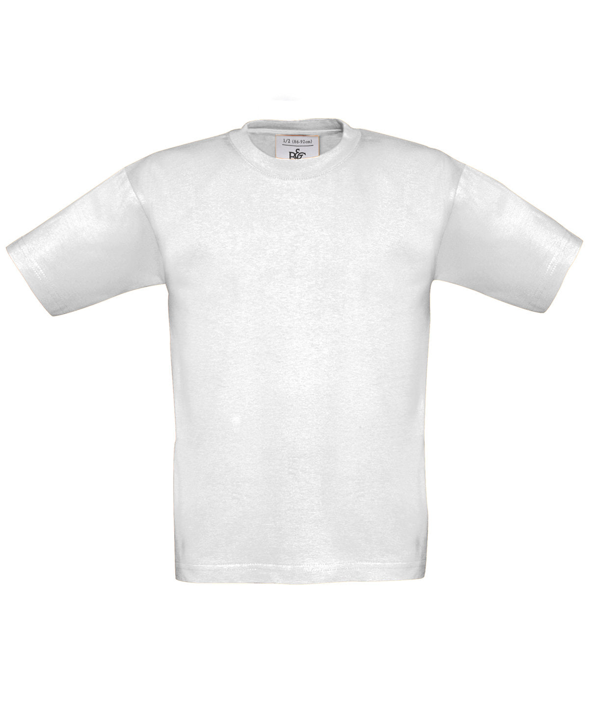 Tryck din logga på T-shirts från B&C Collection - Anpassa B&C Exact 190 /barn i färgen Vit för företag, föreningar och privatpersoner