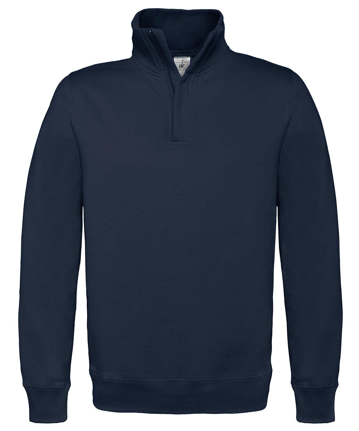 Tryck din logga på Sweatshirts från B&C Collection - Anpassa B&C ID.004 sweatshirt med dragkedja i färgen Marinblå för företag, föreningar och privatpersoner