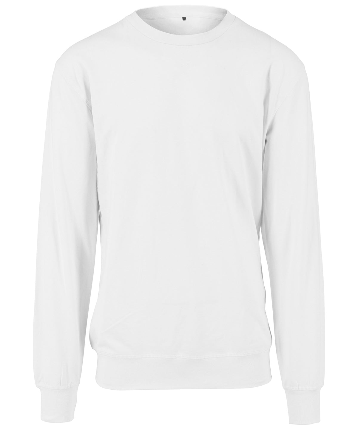 Tryck din logga på Sweatshirts från Build Your Brand - Anpassa Lätt crew sweatshirt i färgen Vit för företag, föreningar och privatpersoner