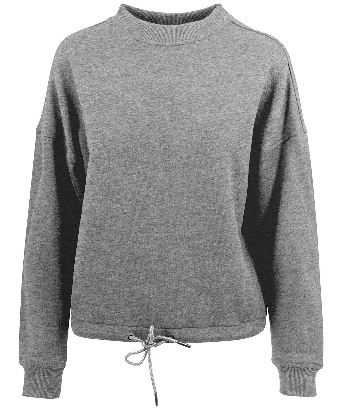Tryck din logga på Sweatshirts från Build Your Brand - Anpassa Dam överdimensionerad halsringning i färgen Mellangrå för företag, föreningar och privatpersoner