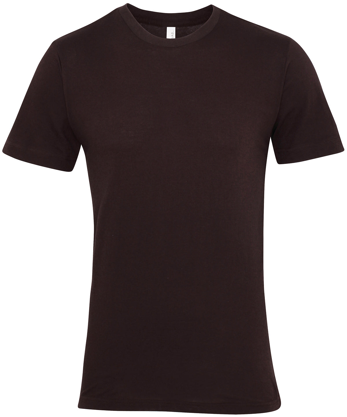 Tryck din logga på T-shirts från Bella Canvas - Anpassa T-shirt med rund hals i jersey, unisex i färgen Mörkbrun för företag, föreningar och privatpersoner