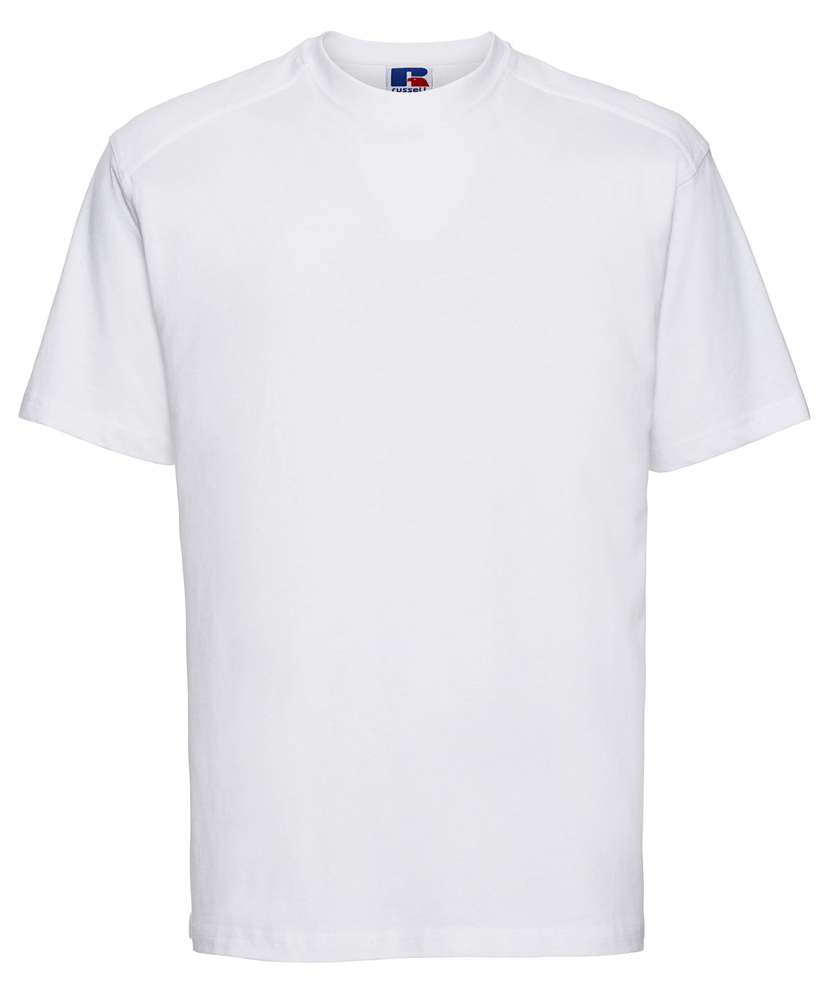 Tryck din logga på T-shirts från Russell Europe - Anpassa T-shirt för arbetskläder i färgen Vit för företag, föreningar och privatpersoner