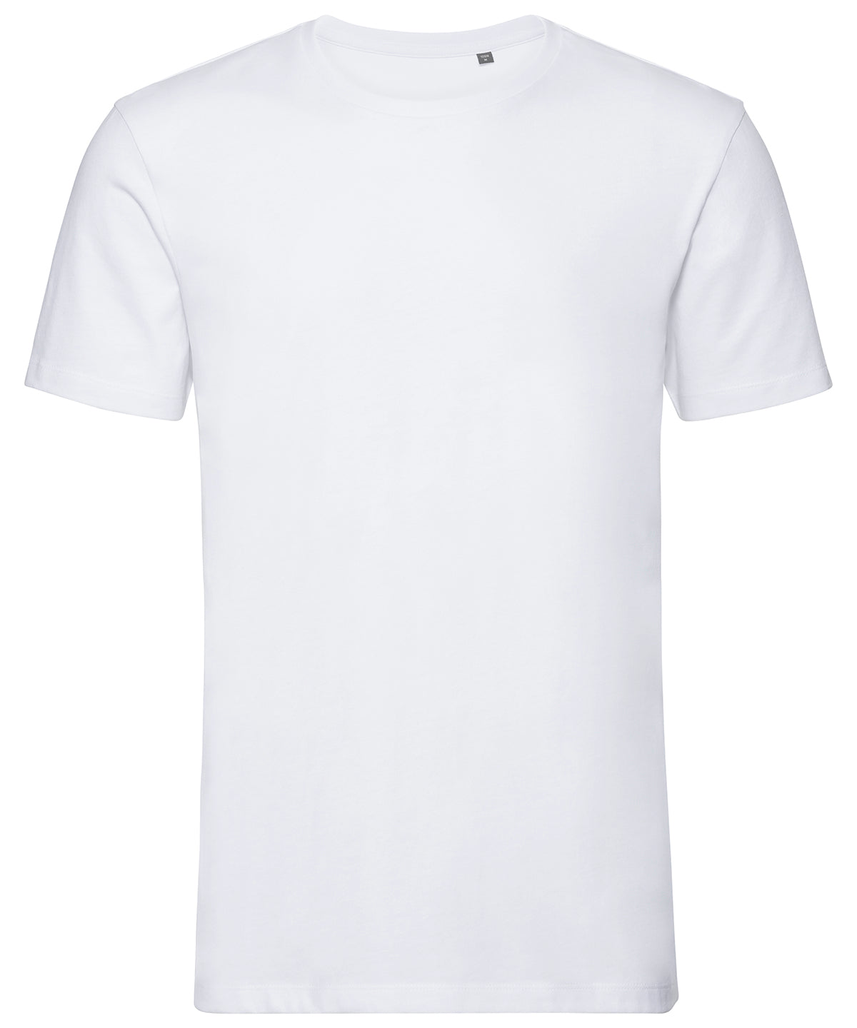 Tryck din logga på T-shirts från Russell Europe - Anpassa Ren ekologisk t-shirt i färgen Vit för företag, föreningar och privatpersoner
