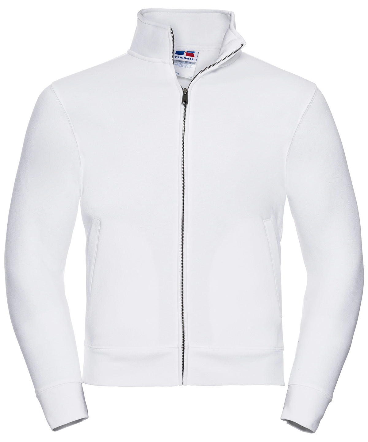 Tryck din logga på Sweatshirts från Russell Europe - Anpassa Autentisk sweatshirt tröja i färgen Vit för företag, föreningar och privatpersoner