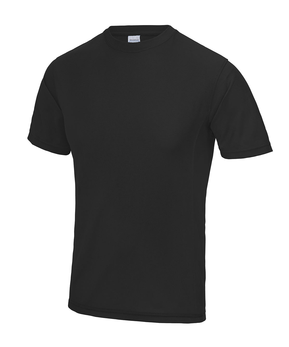Tryck din logga på T-shirts från AWDis Just Cool - Anpassa SuperCool-prestanda T i färgen Svart för företag, föreningar och privatpersoner