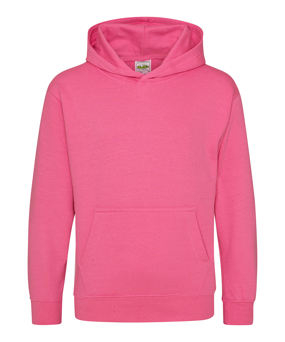 Tryck din logga på Hoodies från AWDis Just Hoods - Anpassa Luvtröja för barn i färgen Mellanrosa för företag, föreningar och privatpersoner