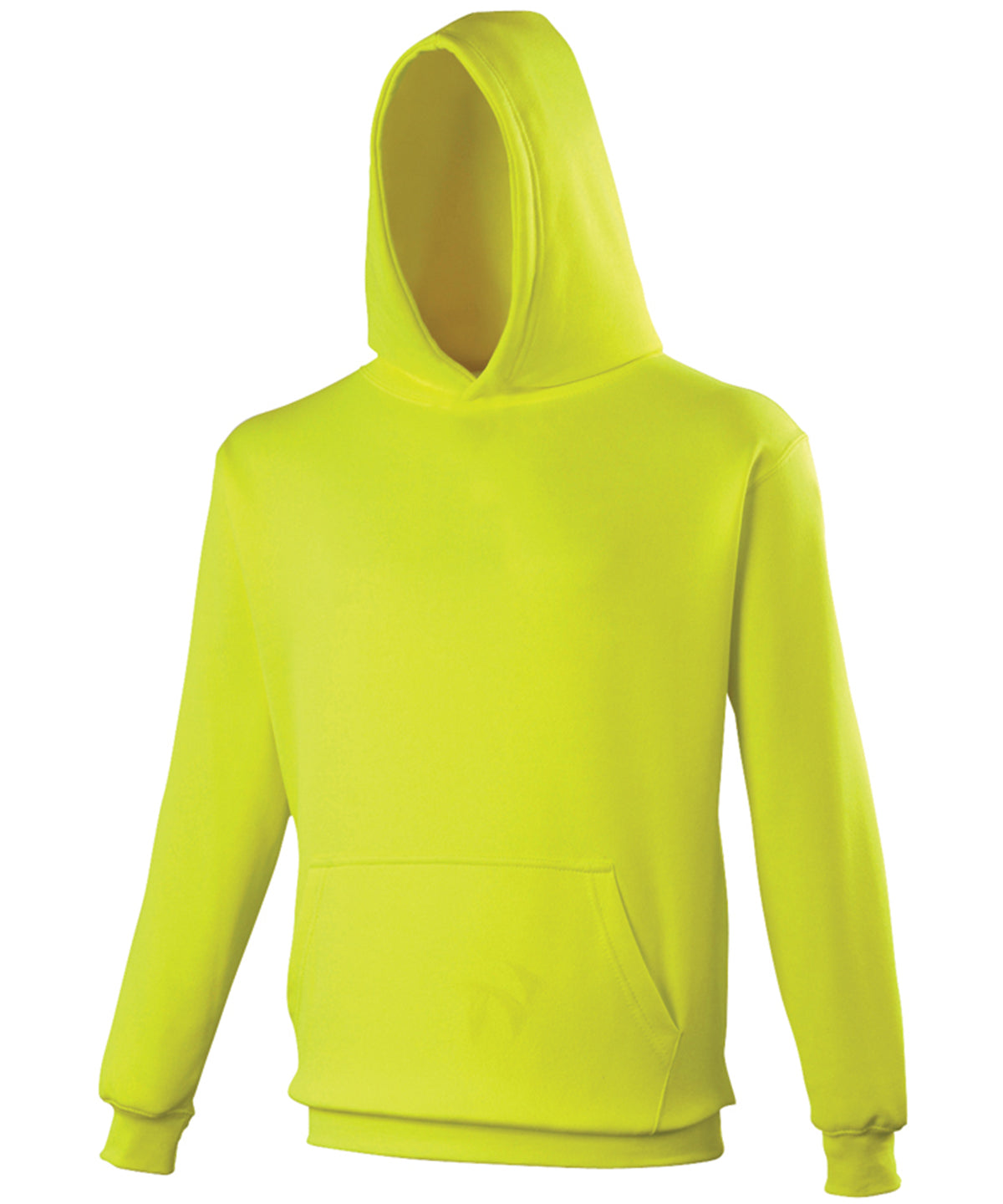 Tryck din logga på Hoodies från AWDis Just Hoods - Anpassa Elektrisk huvtröja för barn i färgen Neon gul för företag, föreningar och privatpersoner