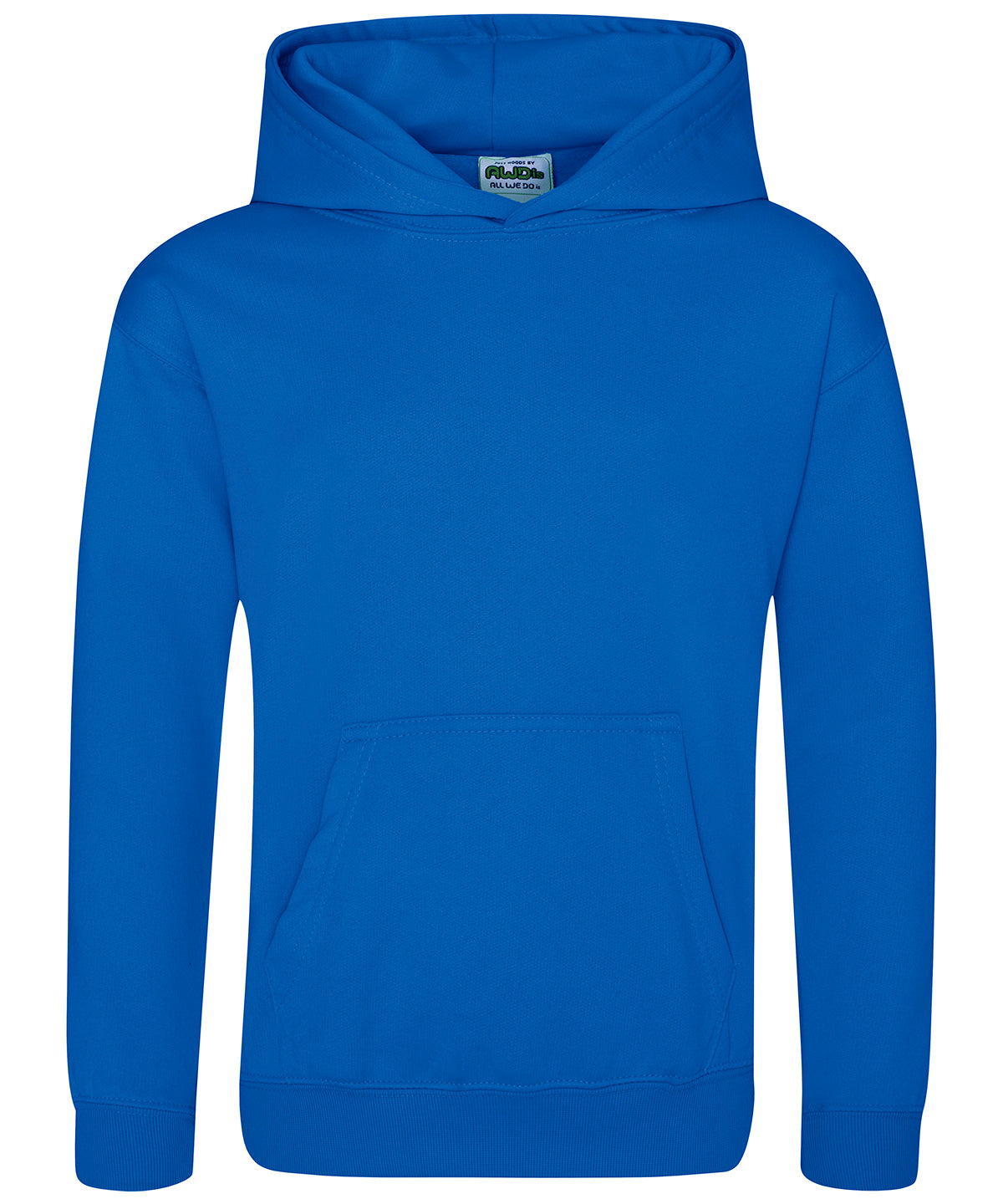 Tryck din logga på Hoodies från AWDis Just Hoods - Anpassa Sporthoodie i polyester för barn i färgen Royal för företag, föreningar och privatpersoner