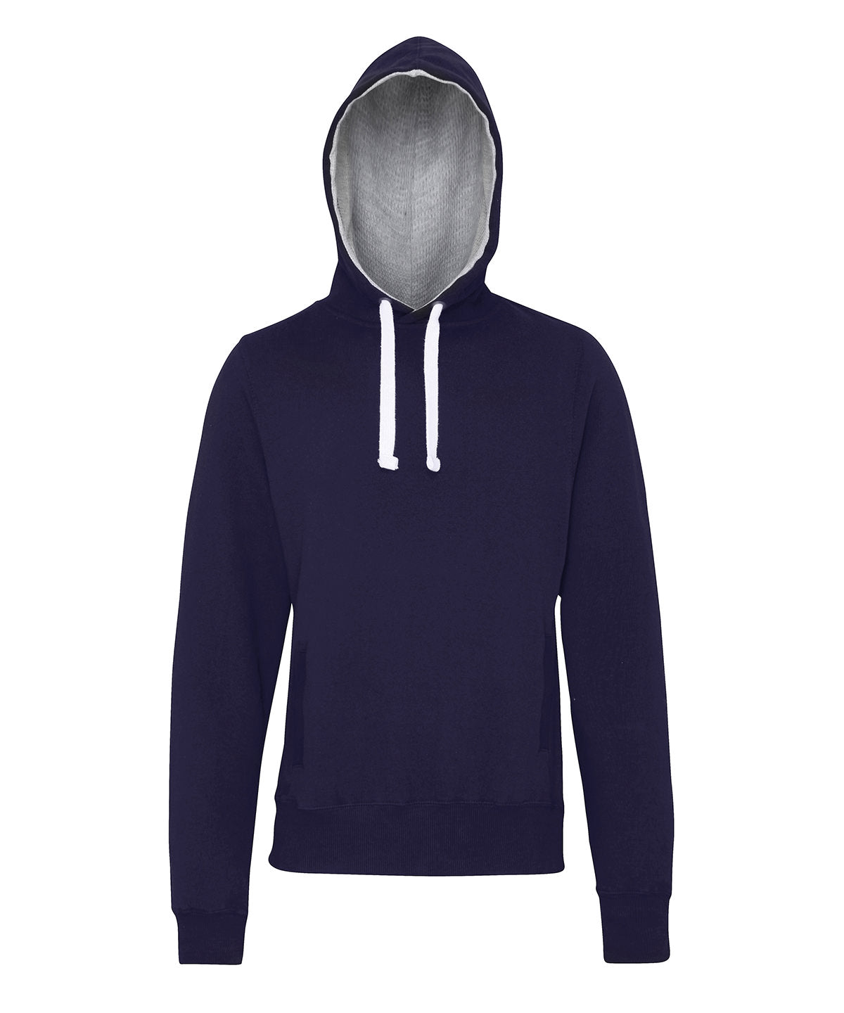 Tryck din logga på Hoodies från AWDis Just Hoods - Anpassa Grovmaskig huvtröja i färgen Marinblå för företag, föreningar och privatpersoner