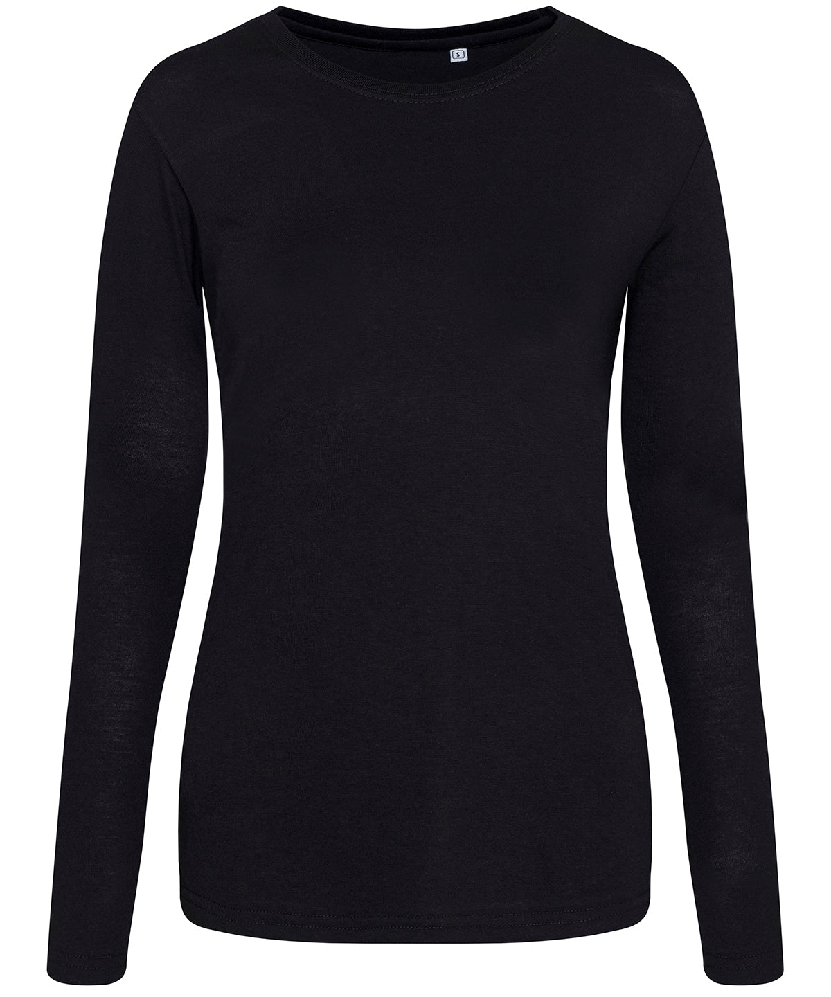 Tryck din logga på T-shirts från AWDis Just T's - Anpassa Dam triblend T långärmad i färgen Svart för företag, föreningar och privatpersoner