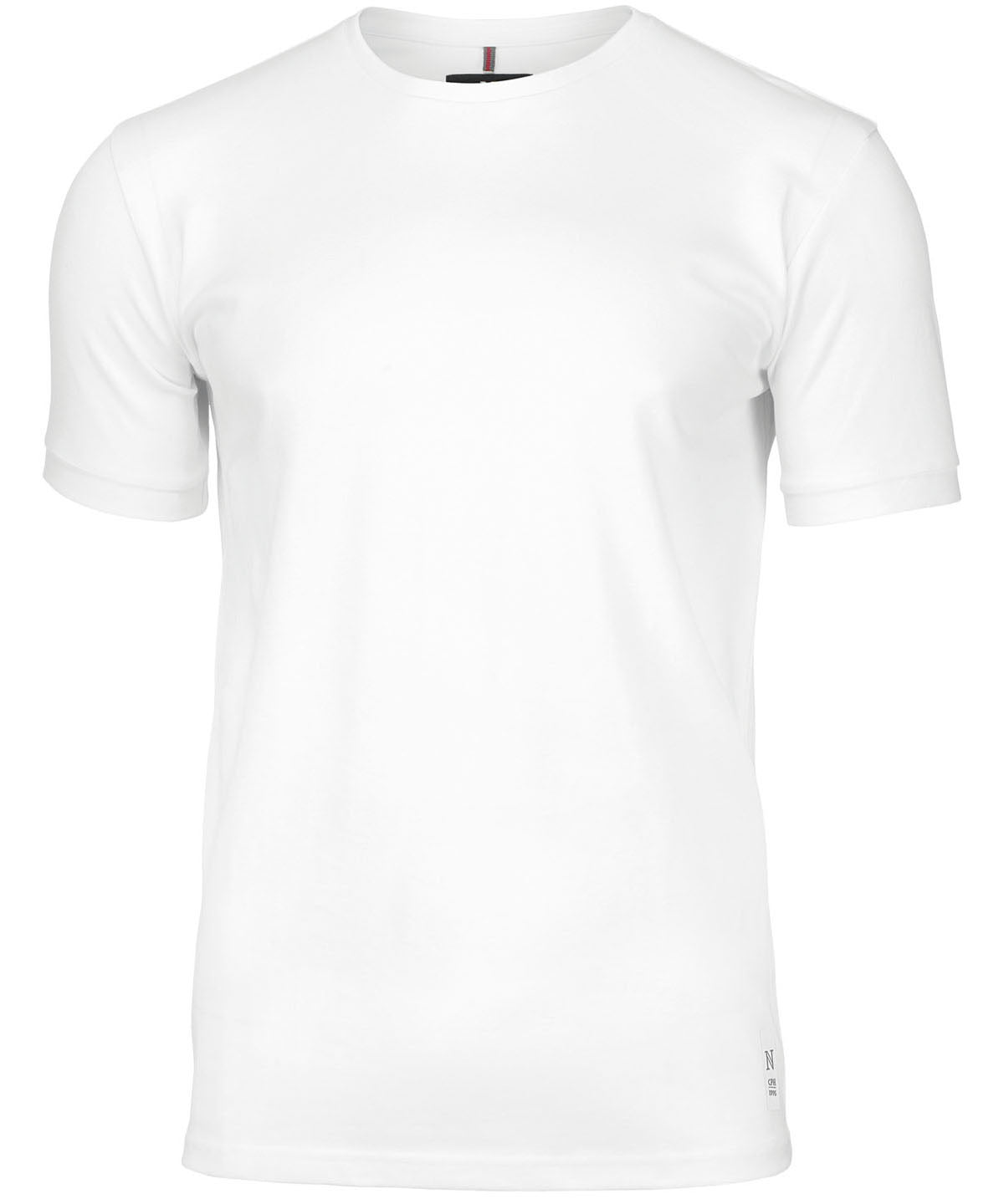 Tryck din logga på T-shirts från Nimbus - Anpassa Danbury piqu-tee i färgen Vit för företag, föreningar och privatpersoner