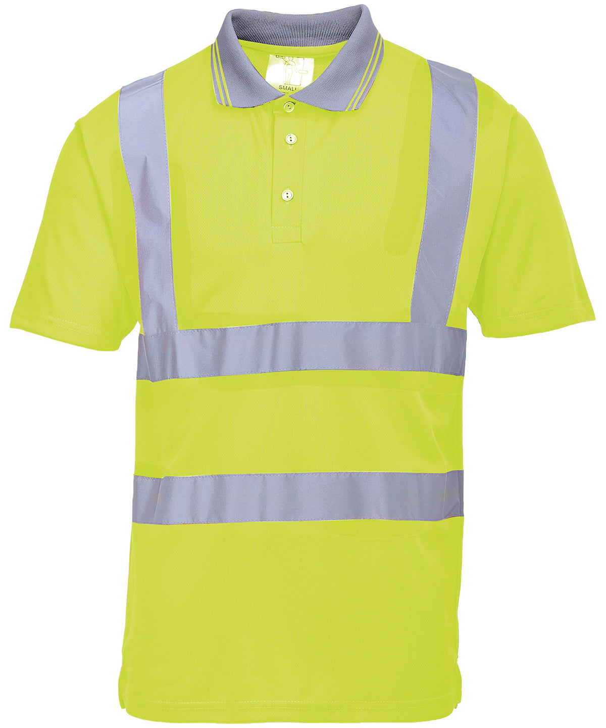 Tryck din logga på Piké från Portwest - Anpassa Piké med kort ärm och Hi-vis i färgen Ljusgul S för företag, föreningar och privatpersoner