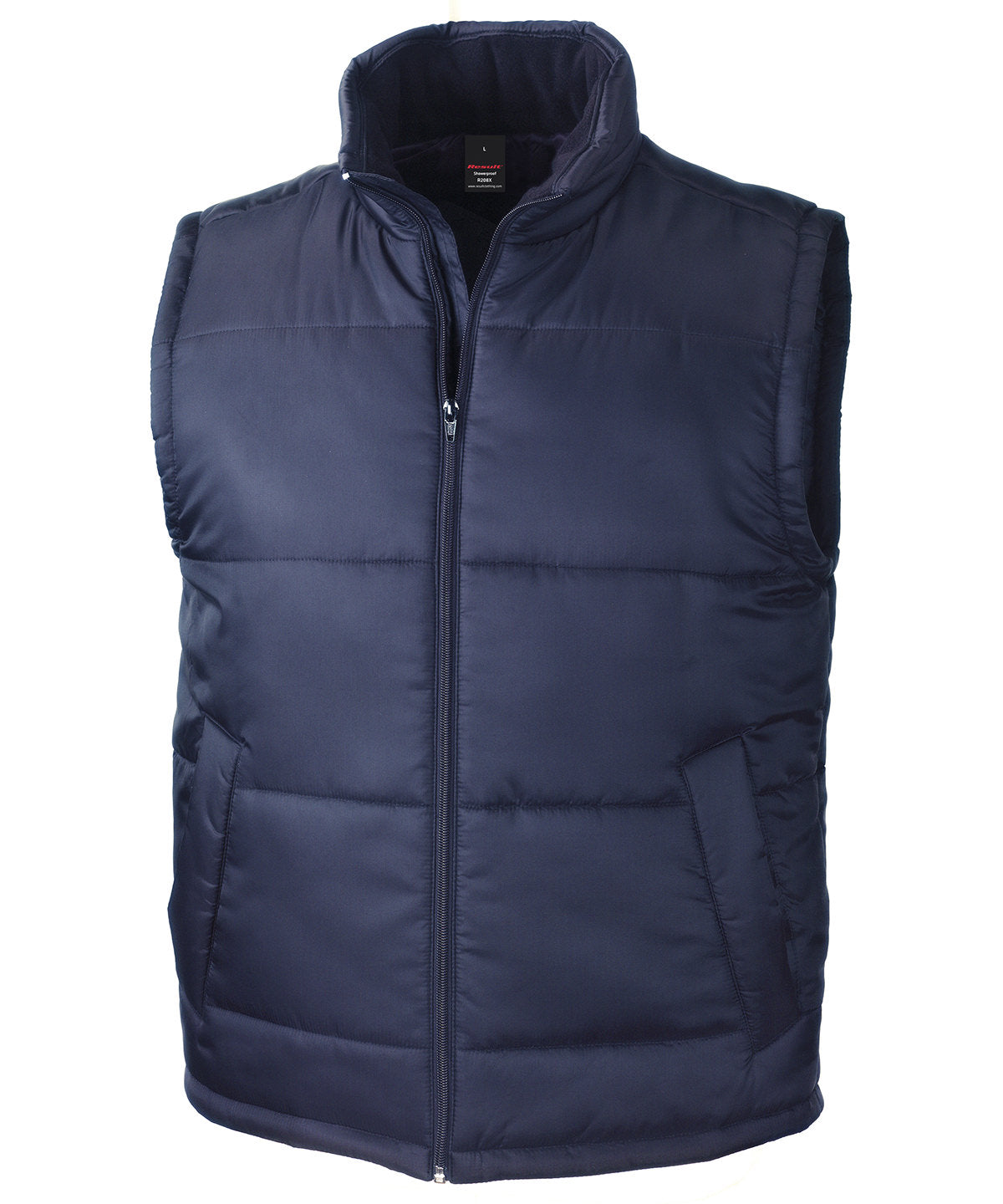 Tryck din logga på Termovästar från Result Core - Anpassa Bodywarmer i kärnmaterial i färgen Marinblå för företag, föreningar och privatpersoner
