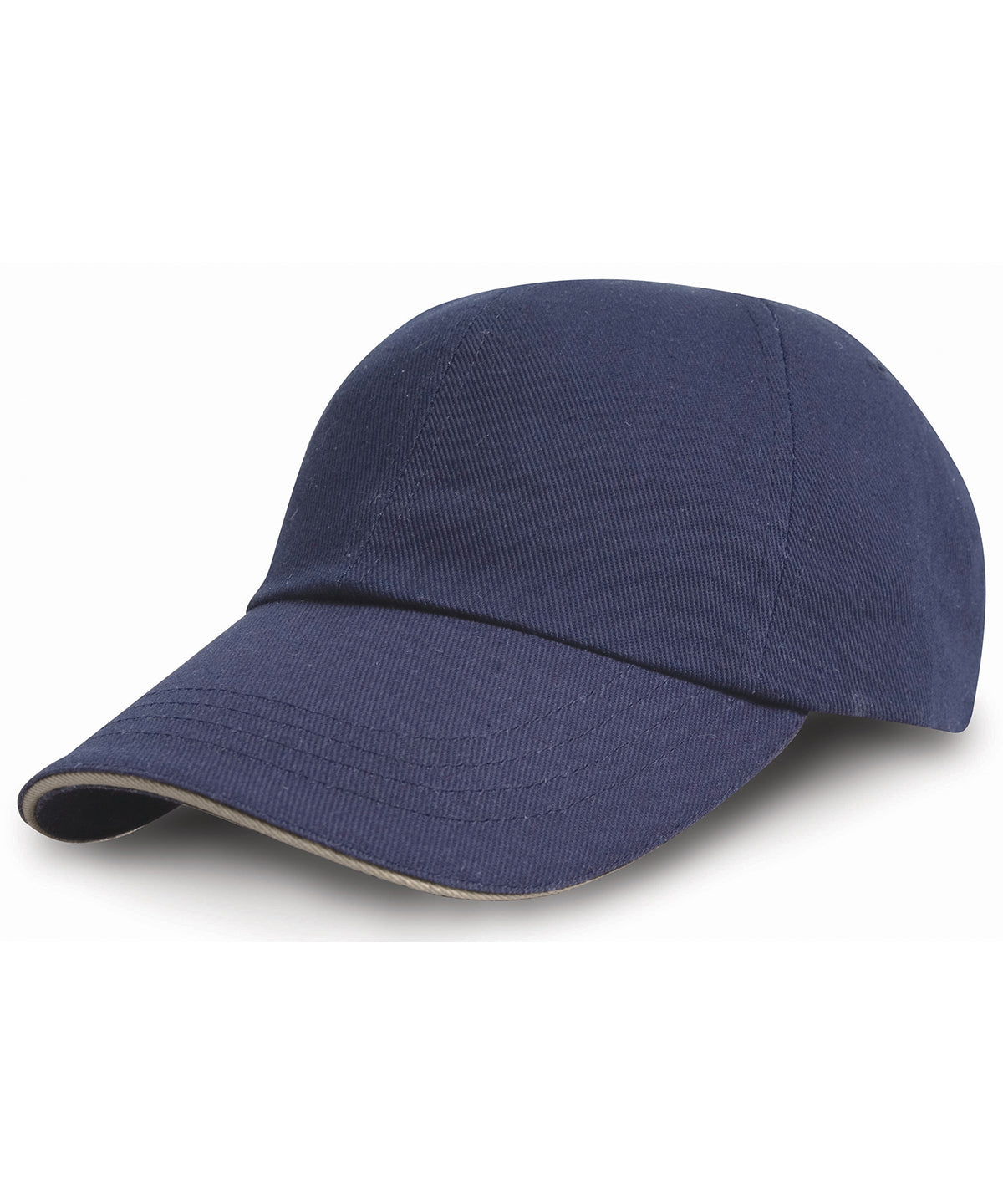 Tryck din logga på Kepsar från Result Headwear - Anpassa Drill pro-style i kraftig bomull med sandwich-topp i färgen Marinblå One Size för företag, föreningar och privatpersoner