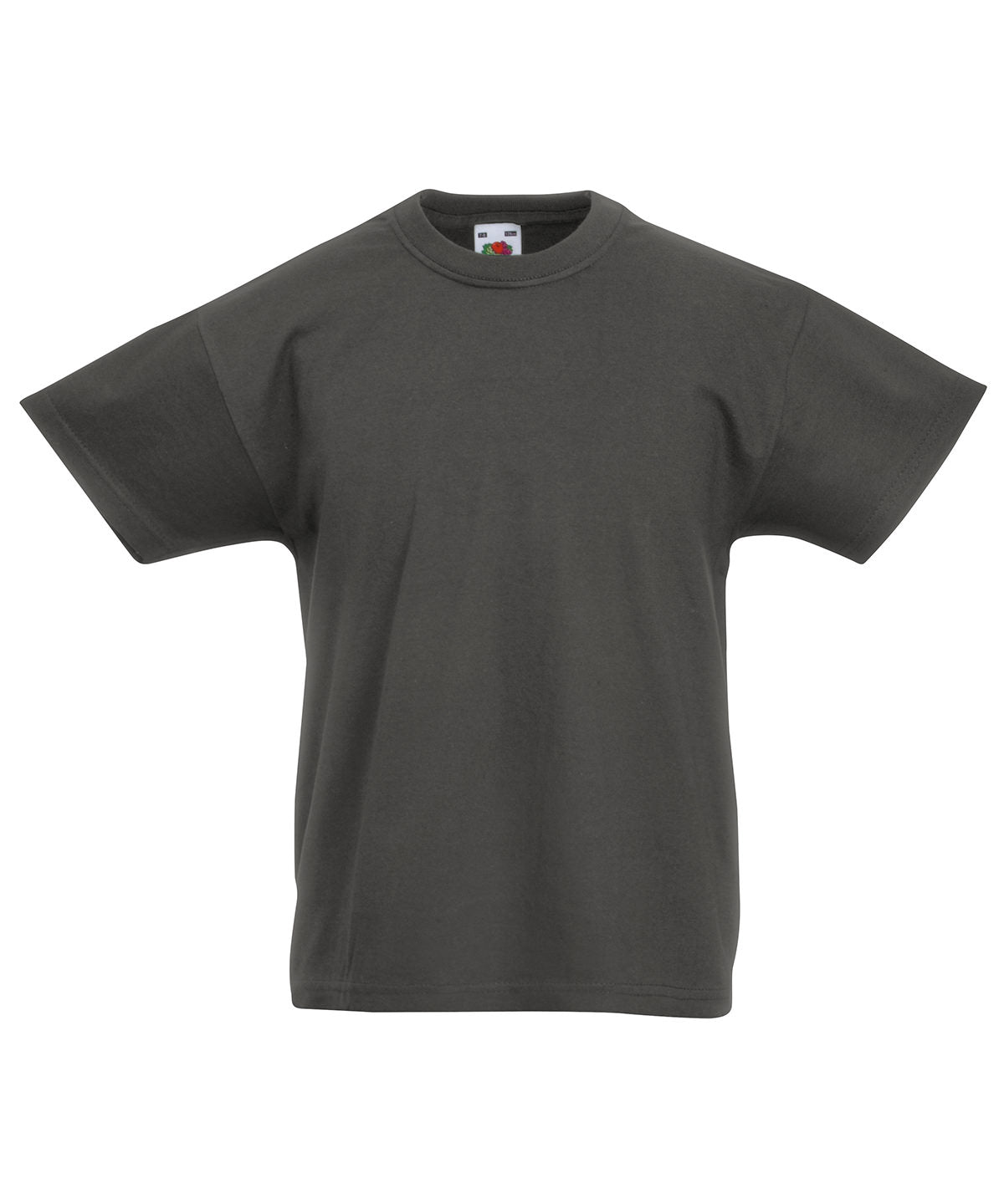 Tryck din logga på T-shirts från Fruit of the Loom - Anpassa Barn original T i färgen Mörkgrå för företag, föreningar och privatpersoner