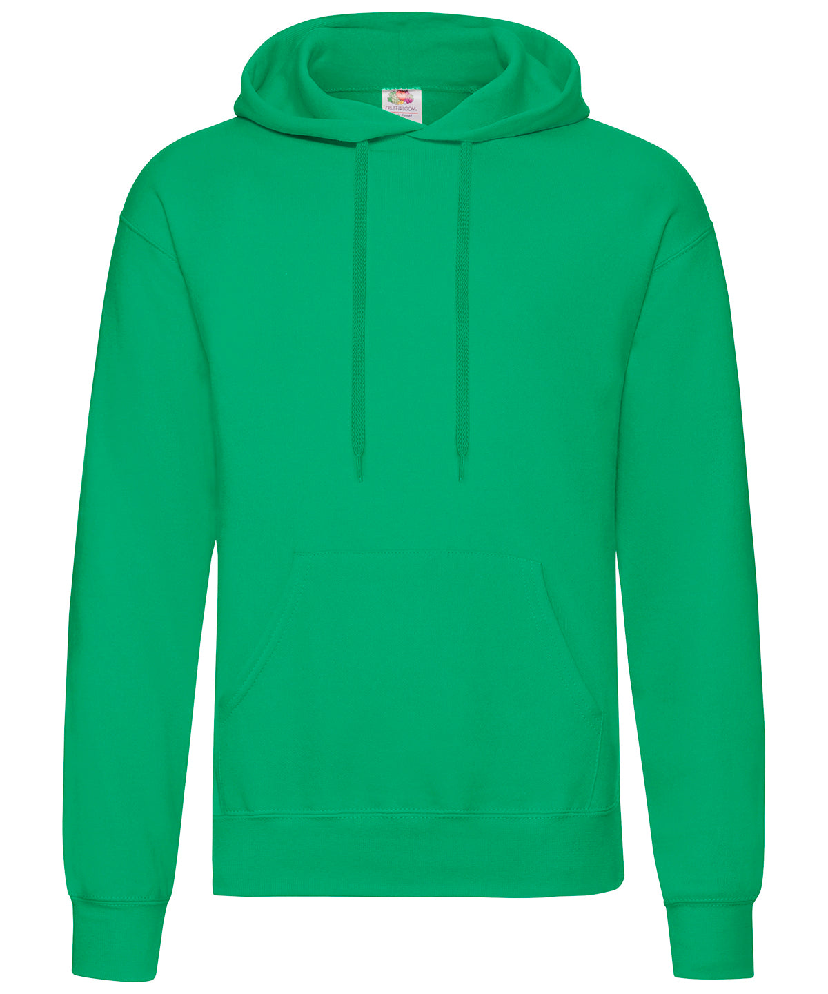 Tryck din logga på Hoodies från Fruit of the Loom - Anpassa Klassisk 80/20 sweatshirt med huva i färgen Mellan grön för företag, föreningar och privatpersoner