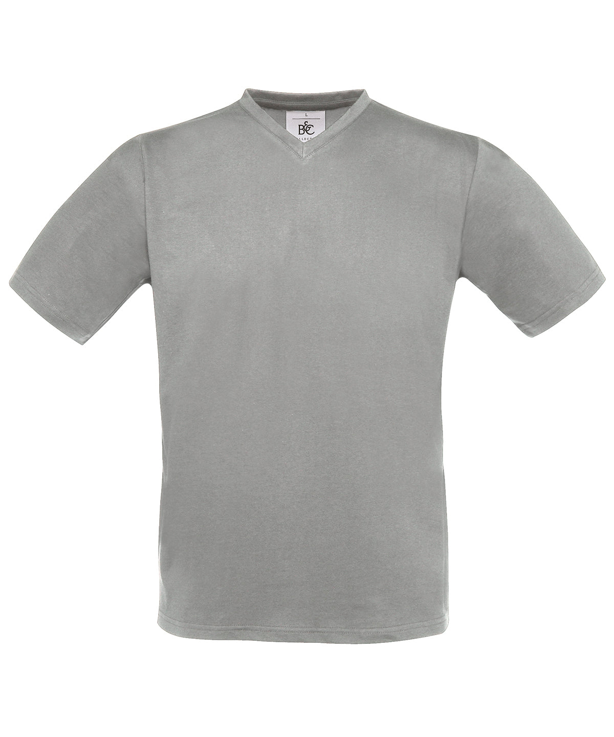 Tryck din logga på T-shirts från B&C Collection - Anpassa B&C Exact v hals i färgen Ljunggrå för företag, föreningar och privatpersoner