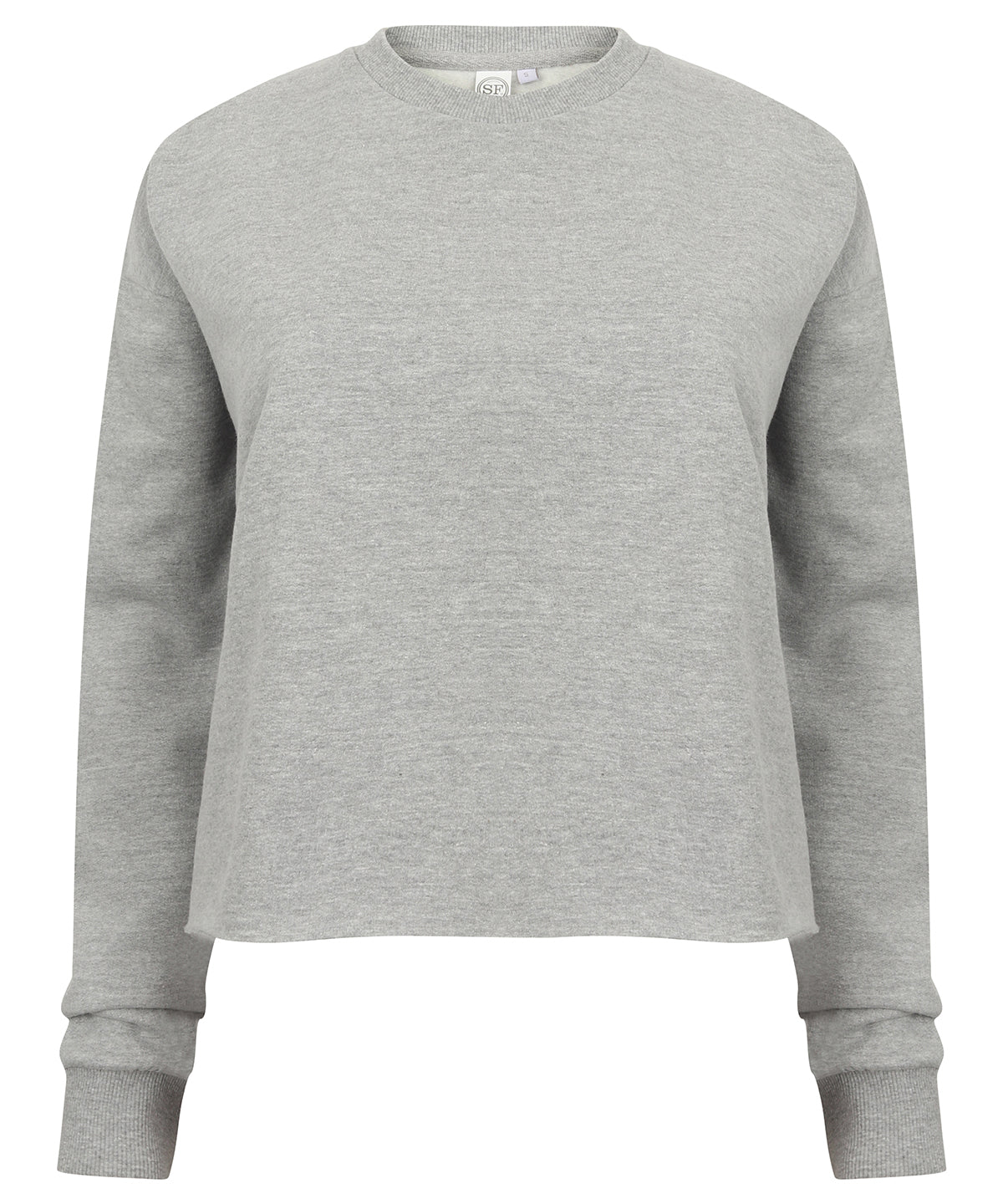 Tryck din logga på Sweatshirts från SF - Anpassa Cropped slounge sweat för damer i färgen Ljunggrå för företag, föreningar och privatpersoner