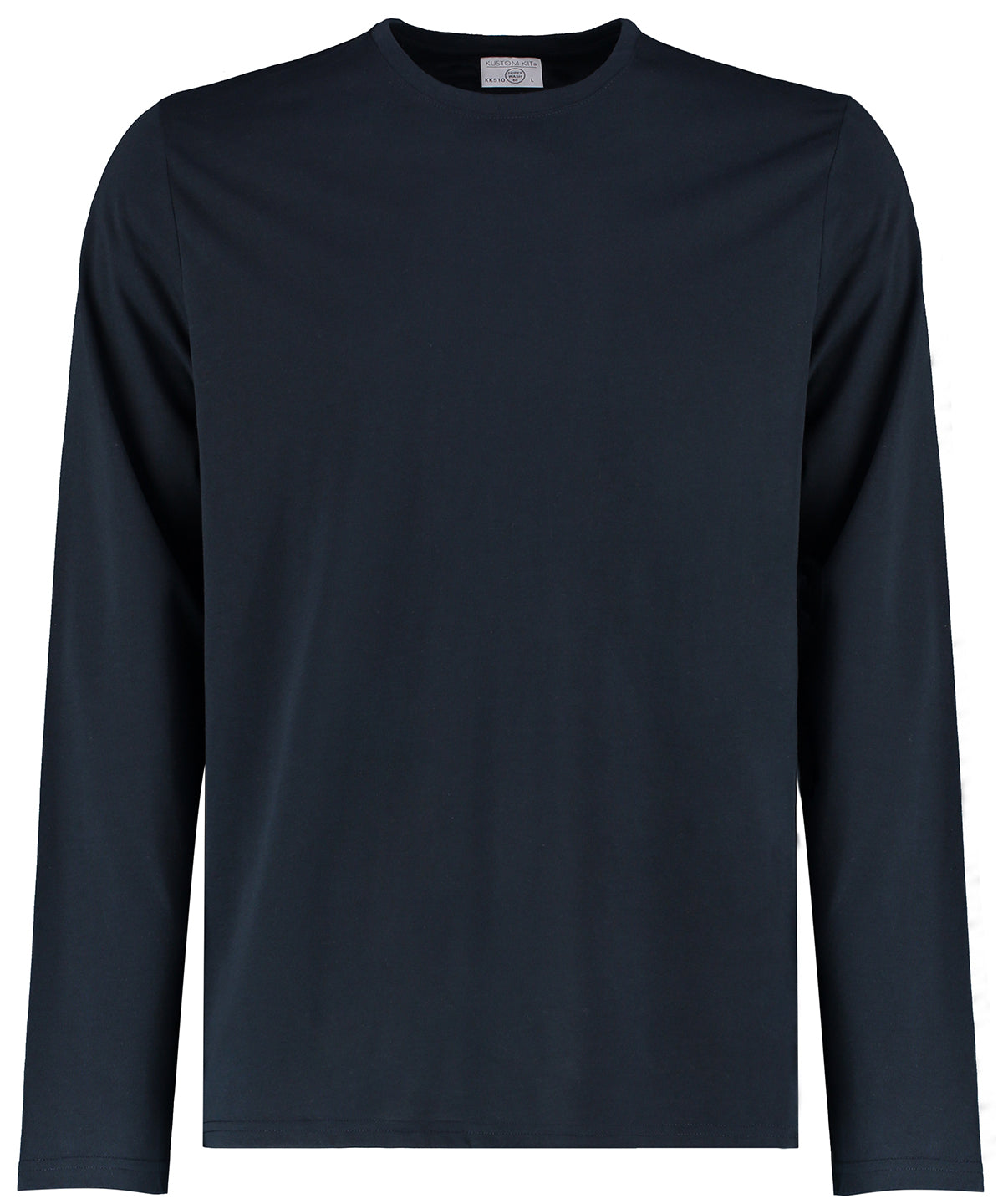 Tryck din logga på T-shirts från Kustom Kit - Anpassa Långärmad Superwash 60C t-shirt i färgen Marinblå för företag, föreningar och privatpersoner