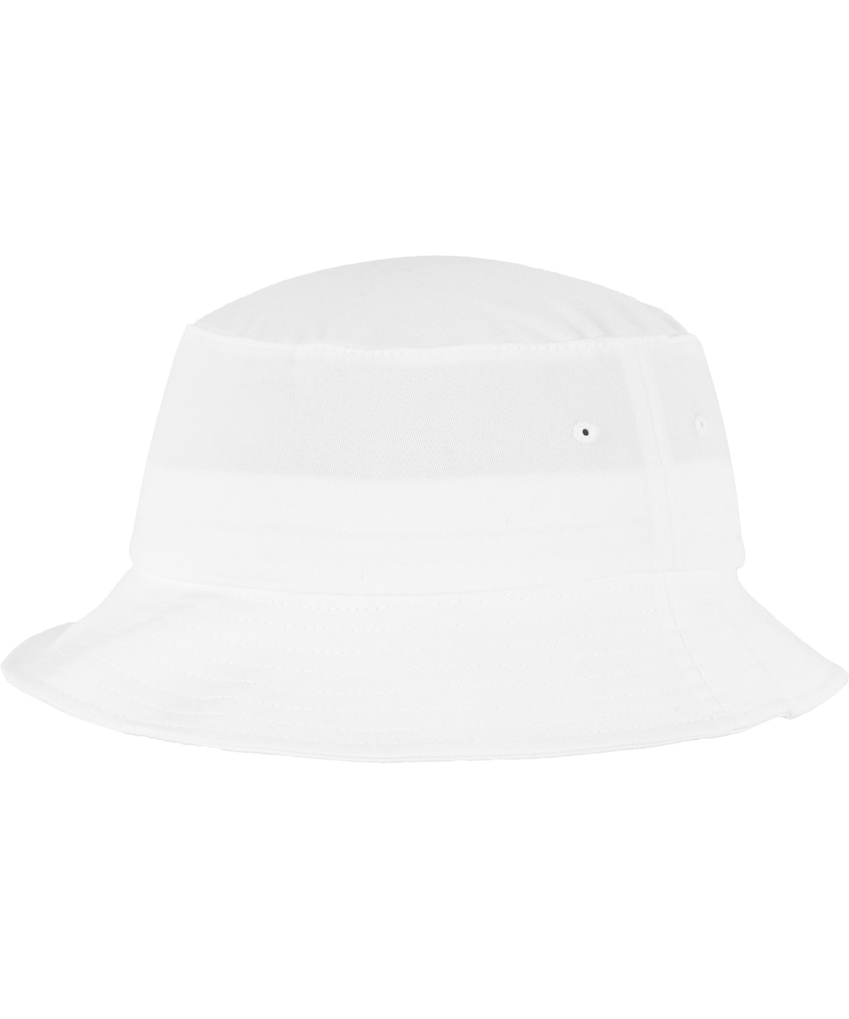 Tryck din logga på Hattar från Flexfit by Yupoong - Anpassa Flexfit bucket hat i bomullstwill i färgen Vit One Size för företag, föreningar och privatpersoner