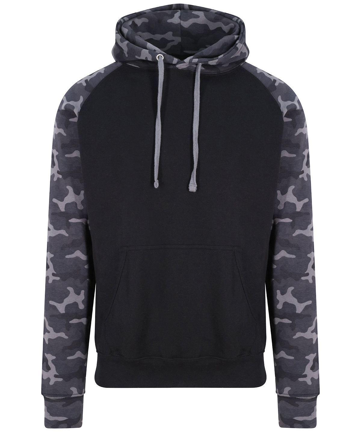 Tryck din logga på Hoodies från AWDis Just Hoods - Anpassa Basebolltröja med huva i färgen Kamouflage för företag, föreningar och privatpersoner