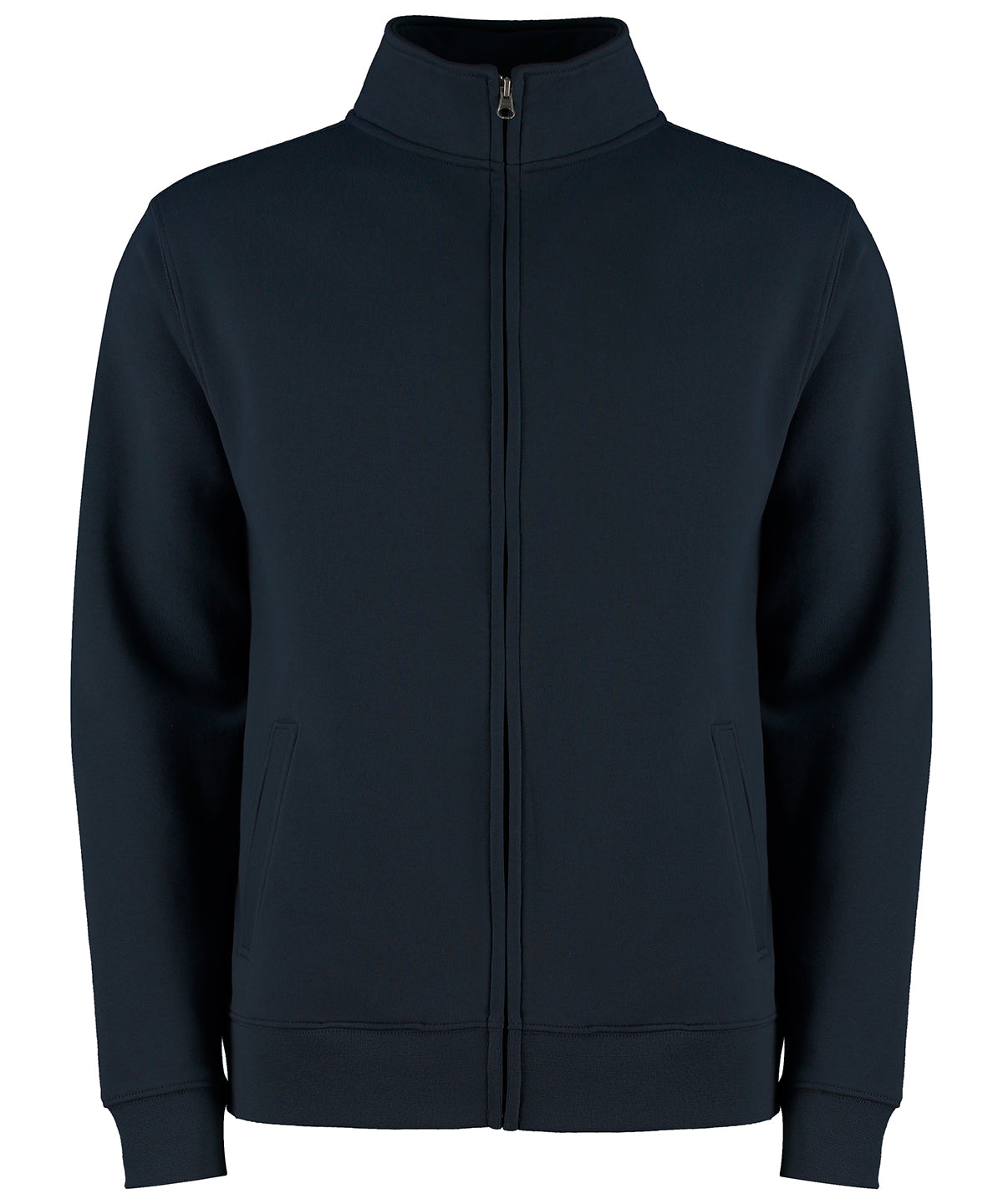 Tryck din logga på Sweatshirts från Kustom Kit - Anpassa Sweatshirt med dragkedja i normal passform i färgen Marinblå för företag, föreningar och privatpersoner