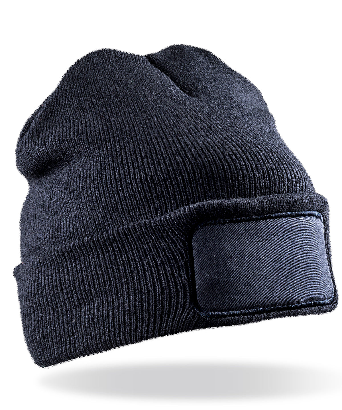 Tryck din logga på Mössor från Result Winter Essentials - Anpassa Mössa med dubbelstickade skrivare i färgen Marinblå One Size för företag, föreningar och privatpersoner