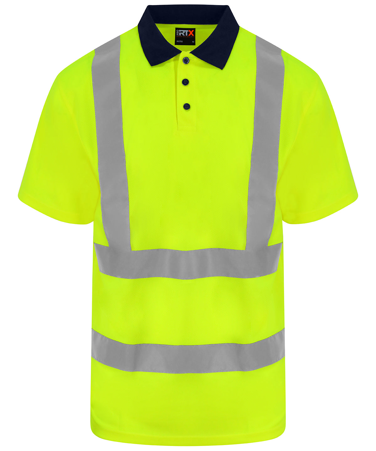 Tryck din logga på Piké från ProRTX High Visibility - Anpassa Piké med hög synlighet i färgen Neon gul för företag, föreningar och privatpersoner
