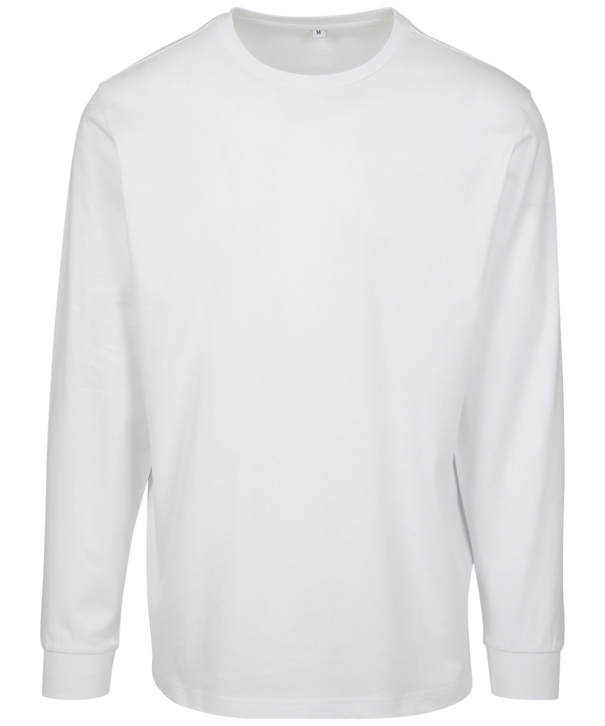 Tryck din logga på Sweatshirts från Build Your Brand - Anpassa Lång ärm med ribbad manschett i färgen Vit för företag, föreningar och privatpersoner