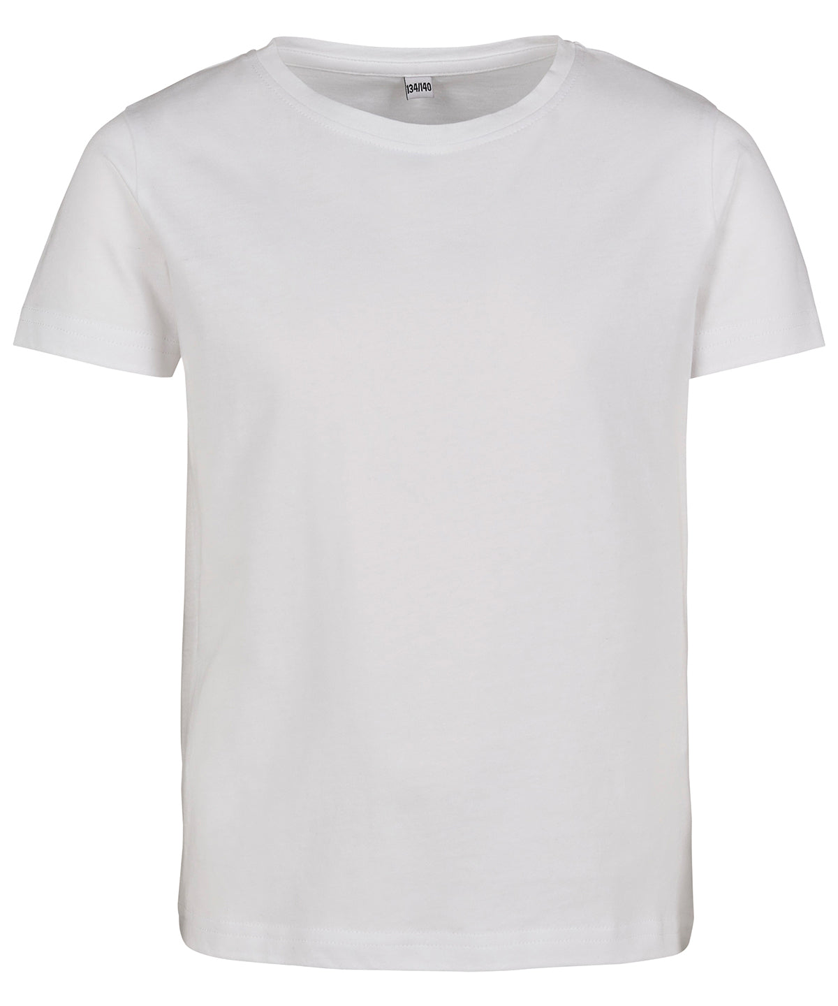 Tryck din logga på T-shirts från Build Your Brand - Anpassa Kortärmad t-shirt för flickor i färgen Vit för företag, föreningar och privatpersoner
