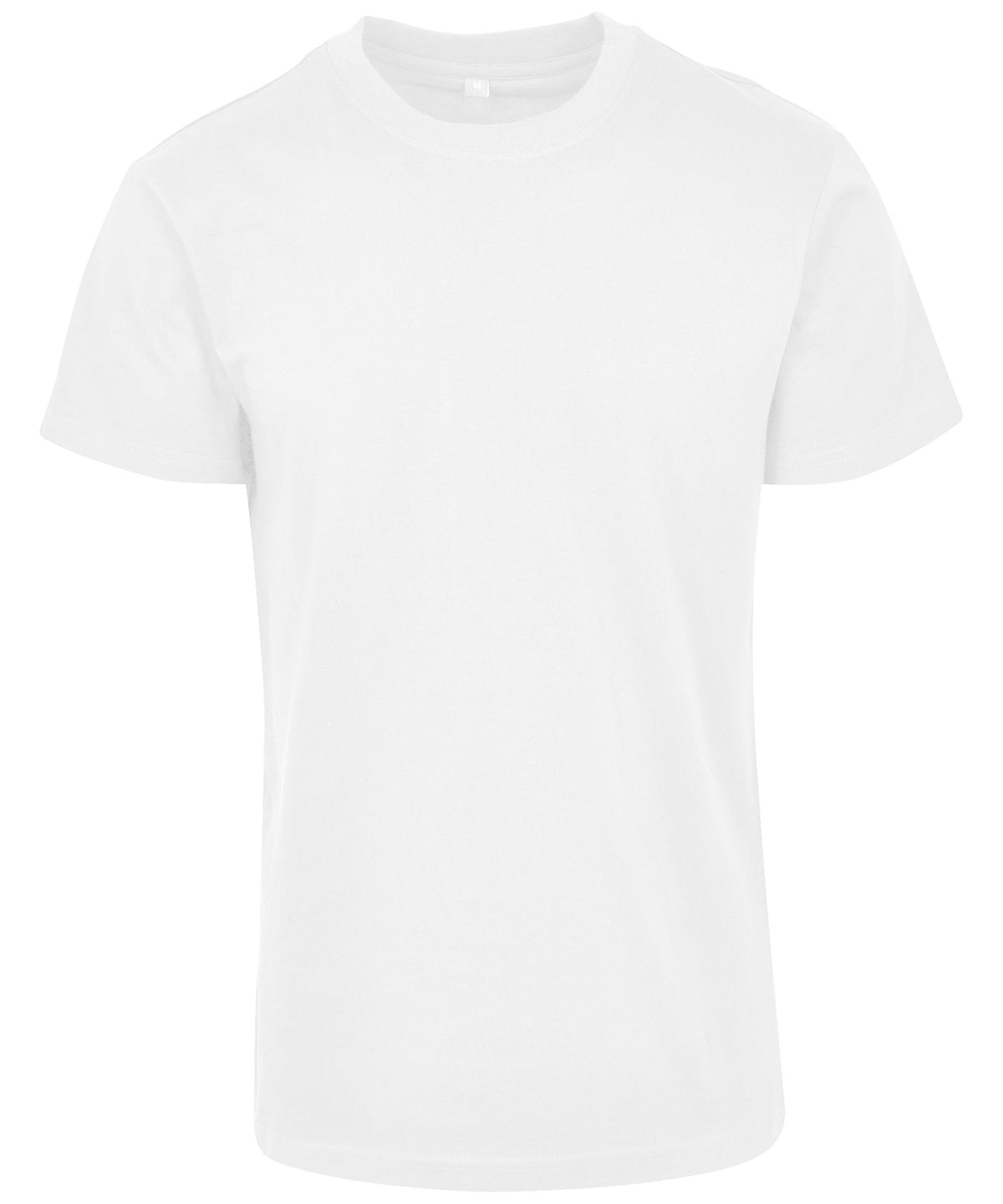 Tryck din logga på T-shirts från Build Your Brand - Anpassa Premium kammad Jersey i färgen Vit för företag, föreningar och privatpersoner