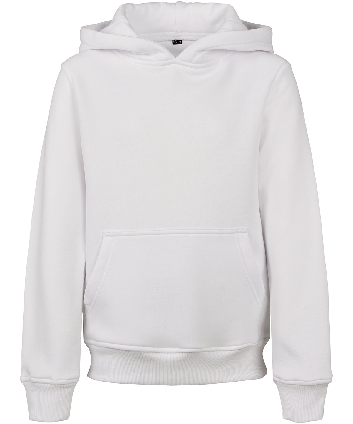 Tryck din logga på Hoodies från Build Your Brand - Anpassa Bas hoodie för barn i färgen Vit för företag, föreningar och privatpersoner