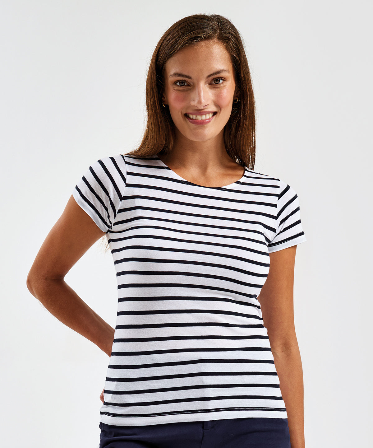 Tryck din logga på T-shirts från Asquith & Fox - Anpassa Kortärmad t-shirt Marinire Coastal för damer i färgen för företag, föreningar och privatpersoner