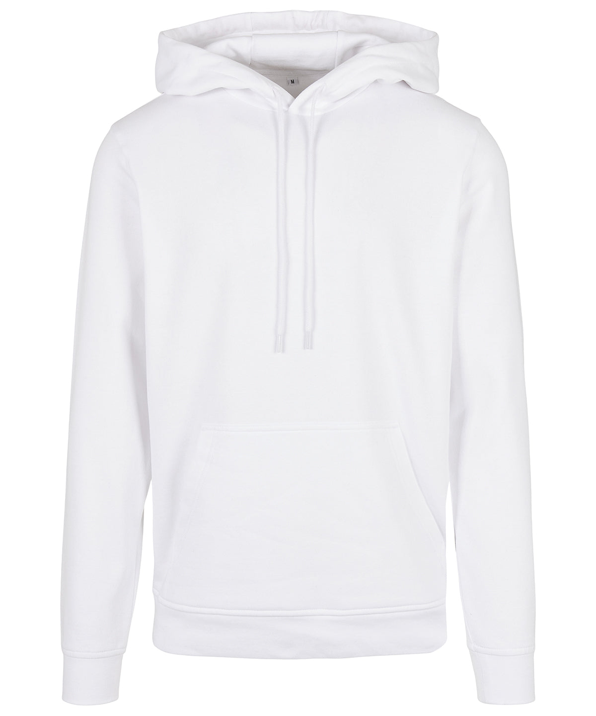 Tryck din logga på Hoodies från Build Your Brand Basic - Anpassa Bas huvtröja i färgen Vit för företag, föreningar och privatpersoner