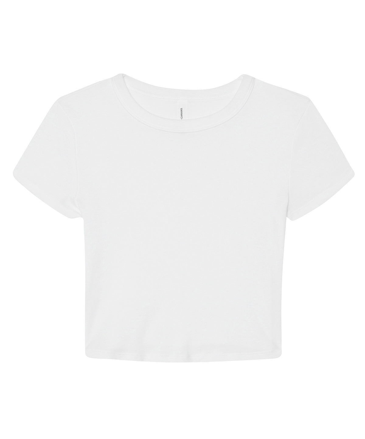 Tryck din logga på T-shirts från Bella Canvas - Anpassa Dam micro rib baby t-shirt i färgen Vit för företag, föreningar och privatpersoner
