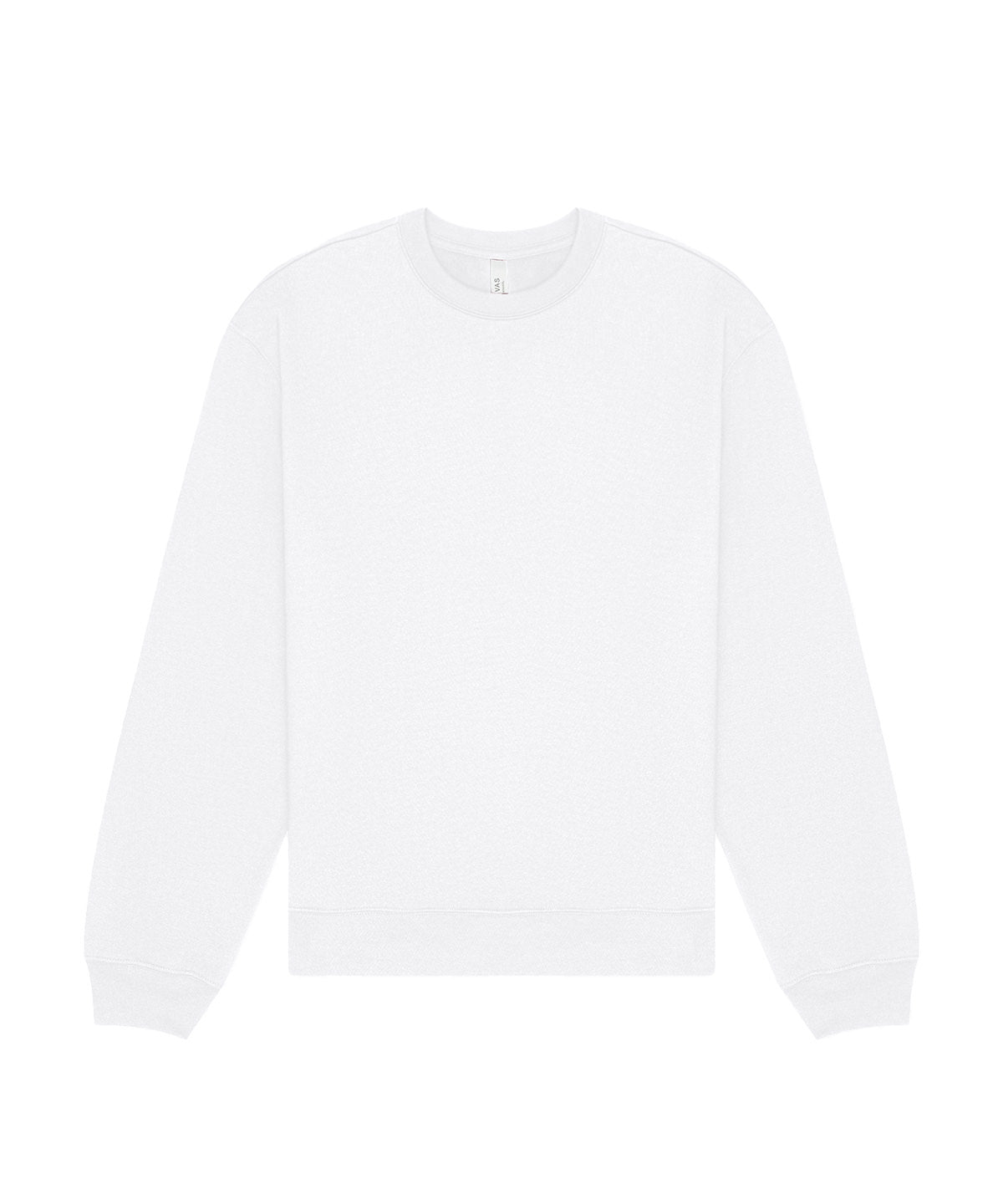 Tryck din logga på Sweatshirts från Bella Canvas - Anpassa Kraftig sweatshirt med halsringning för unisex i färgen Vit för företag, föreningar och privatpersoner