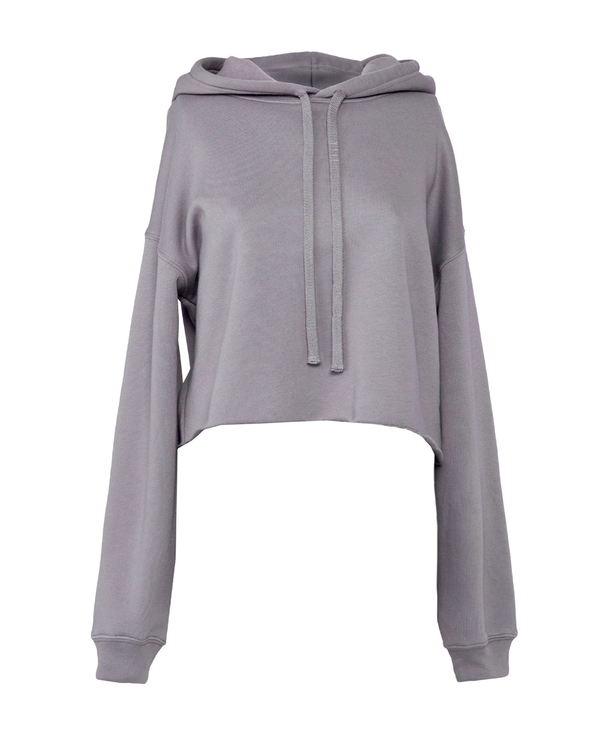 Tryck din logga på Hoodies från Bella Canvas - Anpassa Croppad fleecetröja med huva för damer i färgen Ljunggrå för företag, föreningar och privatpersoner