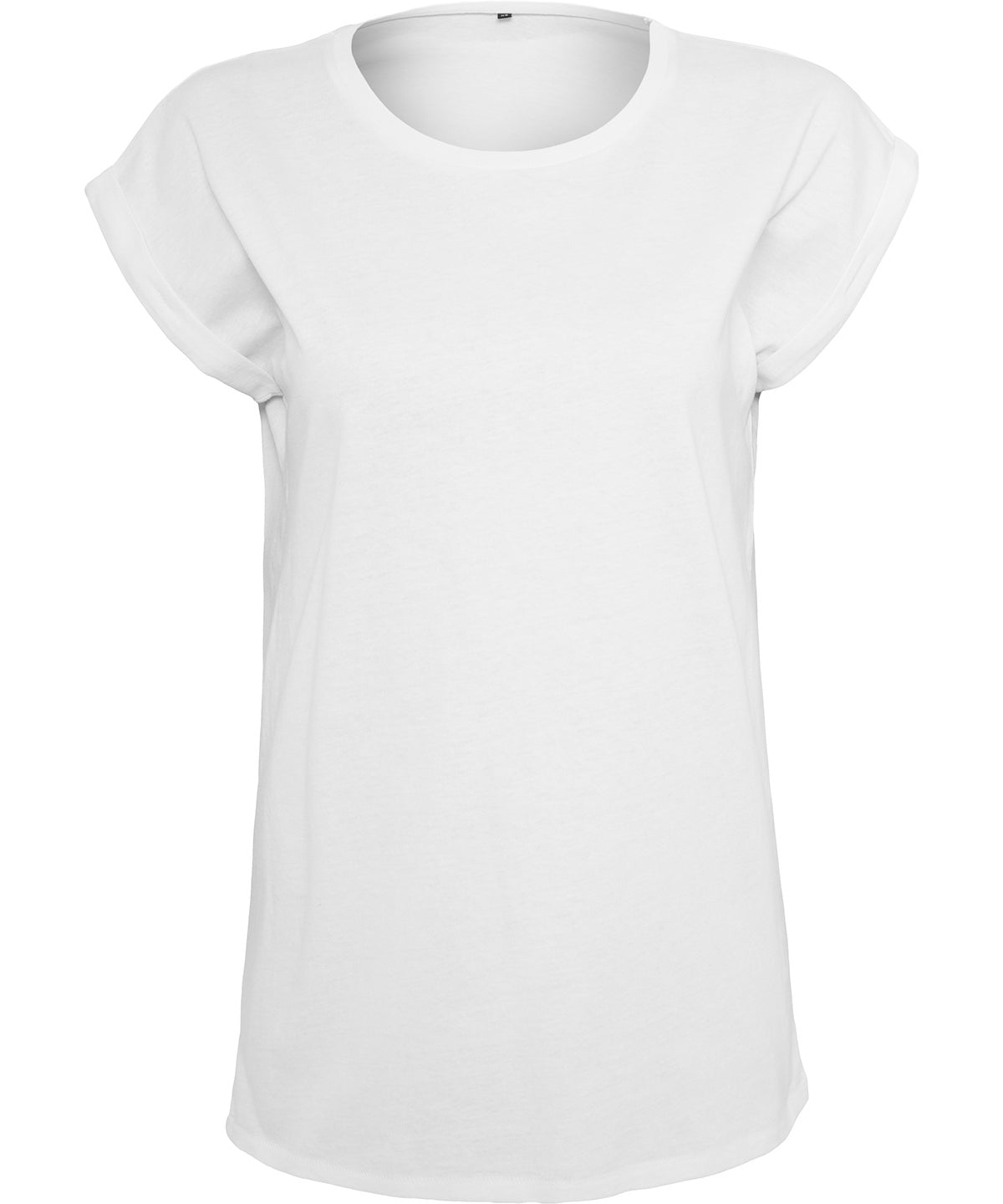 Tryck din logga på T-shirts från Build Your Brand - Anpassa Ekologisk t-shirt med förlängda axlar för damer i färgen Vit för företag, föreningar och privatpersoner