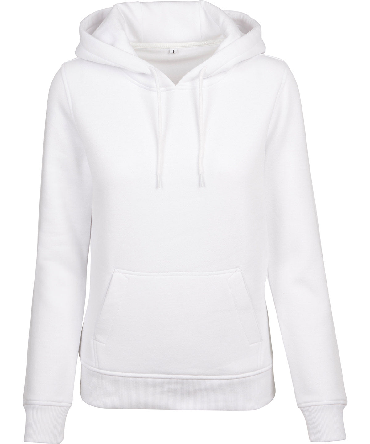 Tryck din logga på Hoodies från Build Your Brand - Anpassa Ekologisk huvtröja för dam i färgen Vit för företag, föreningar och privatpersoner