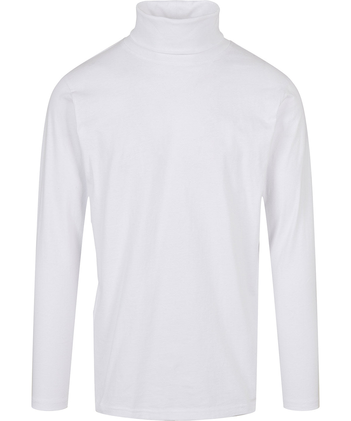 Tryck din logga på Sweatshirts från Build Your Brand - Anpassa Lång ärm med sköldpaddshals i färgen Vit för företag, föreningar och privatpersoner