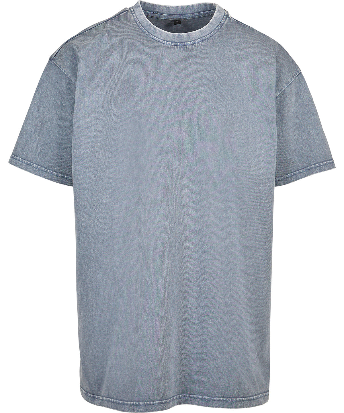 Tryck din logga på T-shirts från Build Your Brand - Anpassa Syra tvättad kraftig oversized t-shirt i färgen Ljusblå för företag, föreningar och privatpersoner