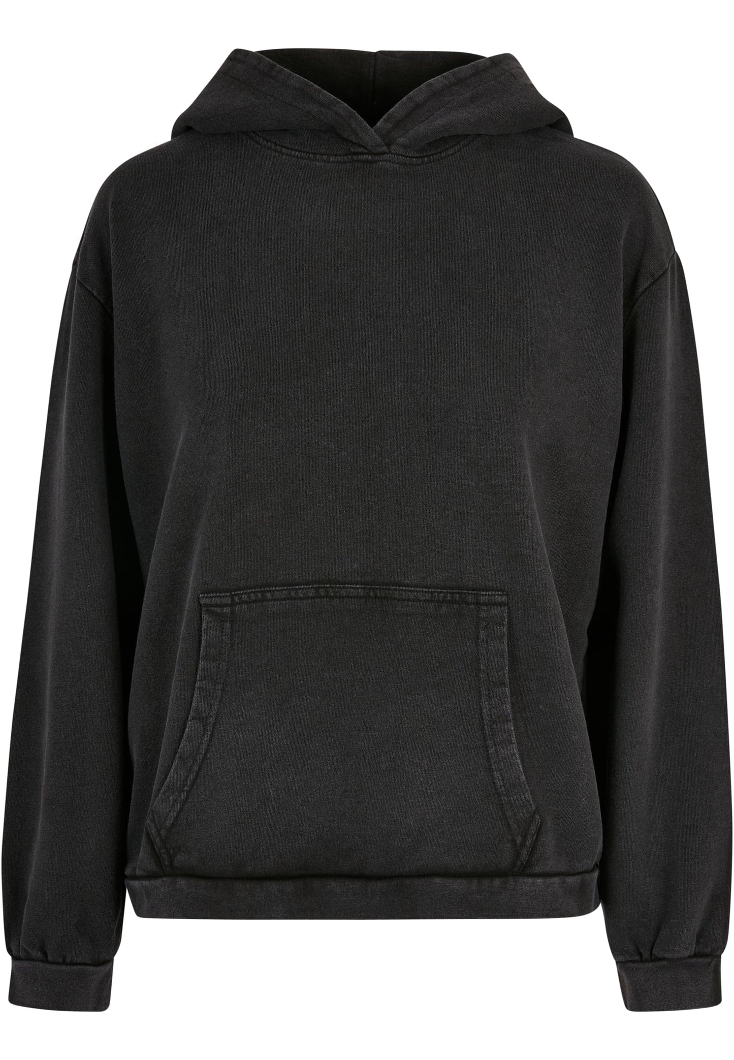 Tryck din logga på Hoodies från Build Your Brand - Anpassa Syra-tvättad oversized hoodie för damer i färgen Svart för företag, föreningar och privatpersoner