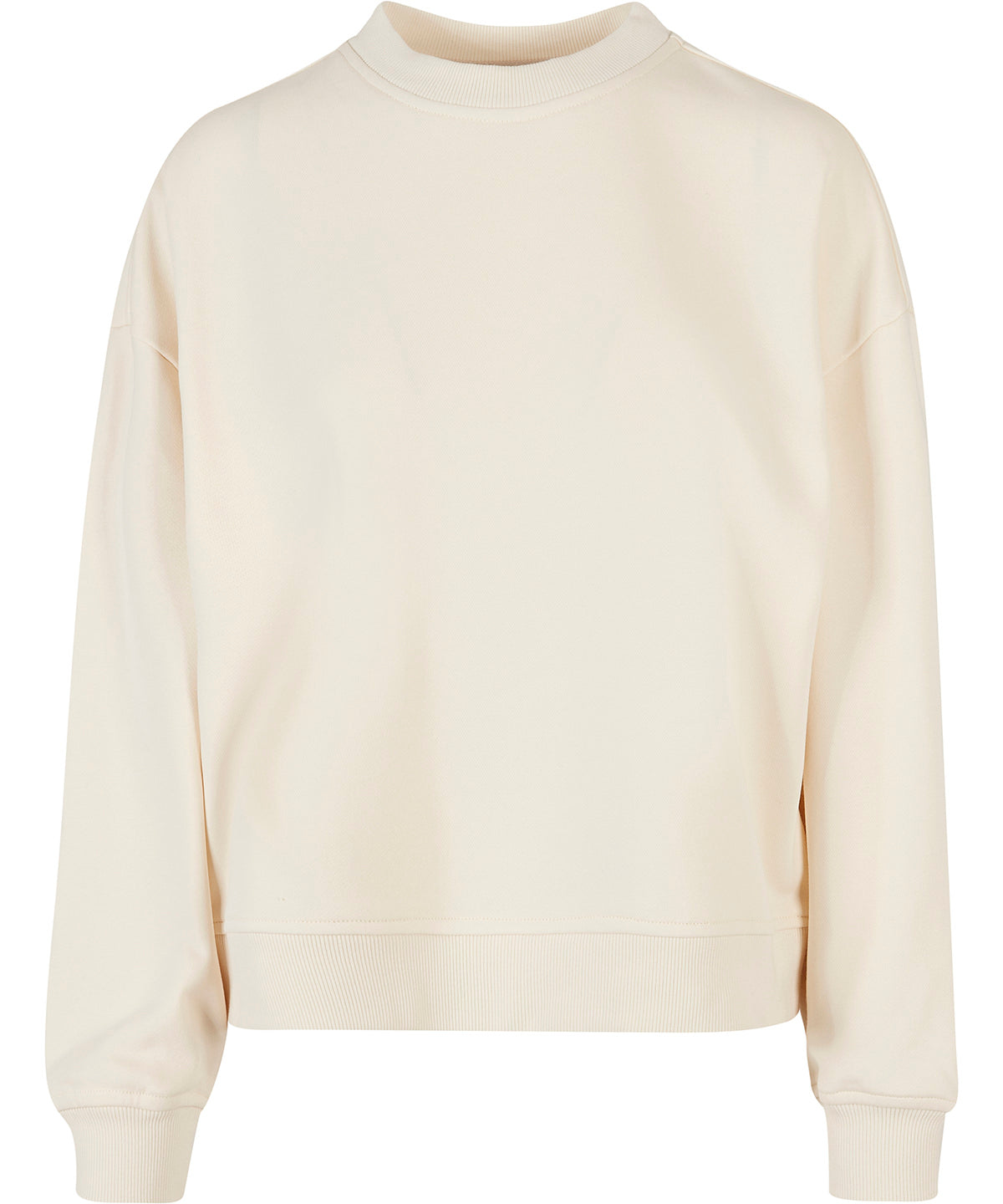 Tryck din logga på Sweatshirts från Build Your Brand - Anpassa Dam överdimensionerad sweatshirt med rund halsringning i färgen Naturligt för företag, föreningar och privatpersoner