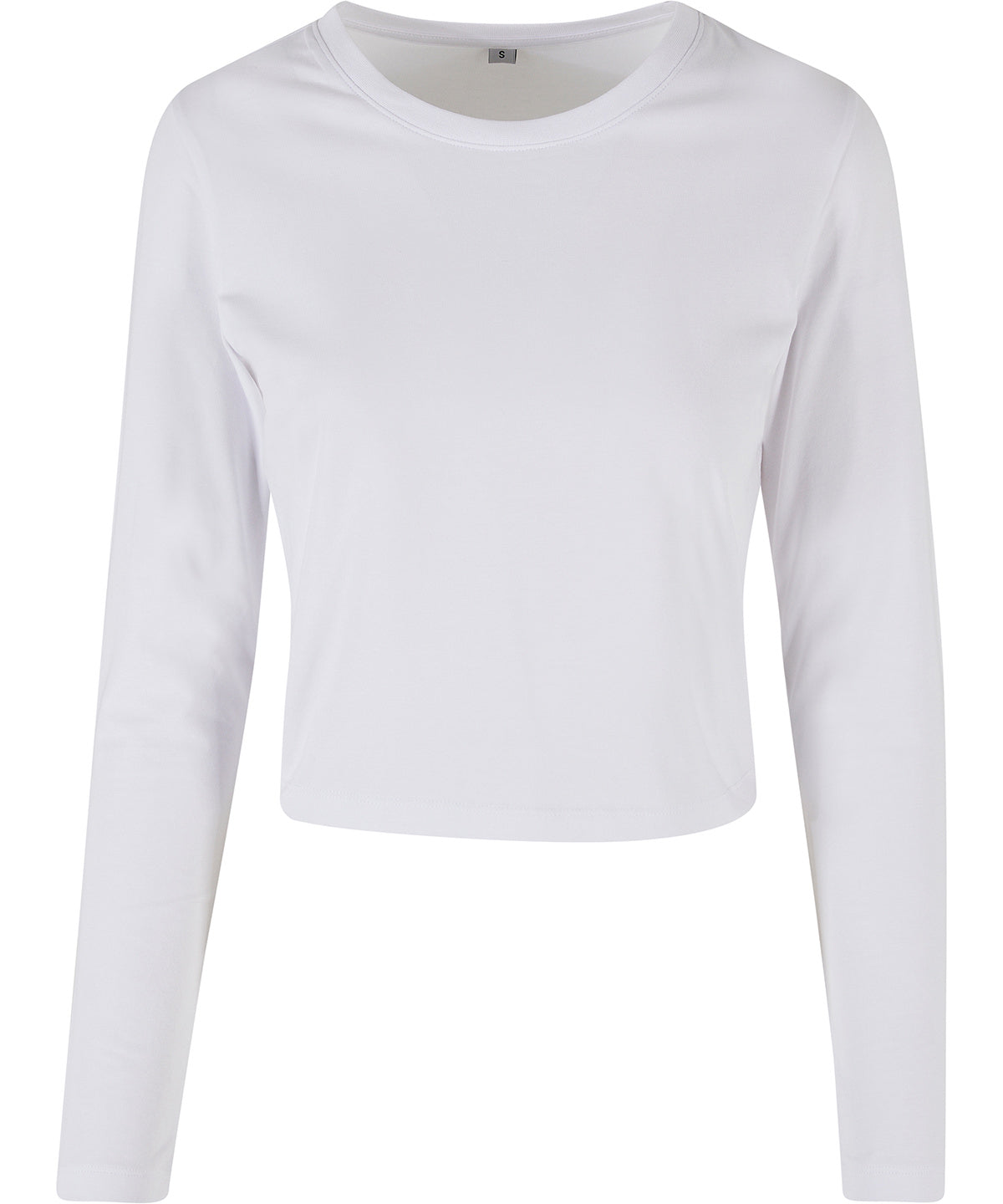 Tryck din logga på T-shirts från Build Your Brand - Anpassa Dam kort lång ärm i färgen Vit för företag, föreningar och privatpersoner