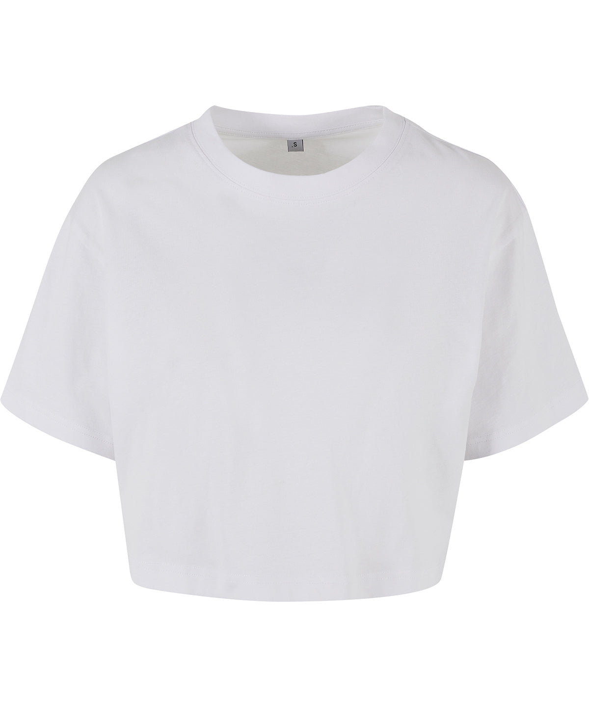 Tryck din logga på T-shirts från Build Your Brand - Anpassa Dam kort överdimensionerad t-shirt i färgen Vit för företag, föreningar och privatpersoner