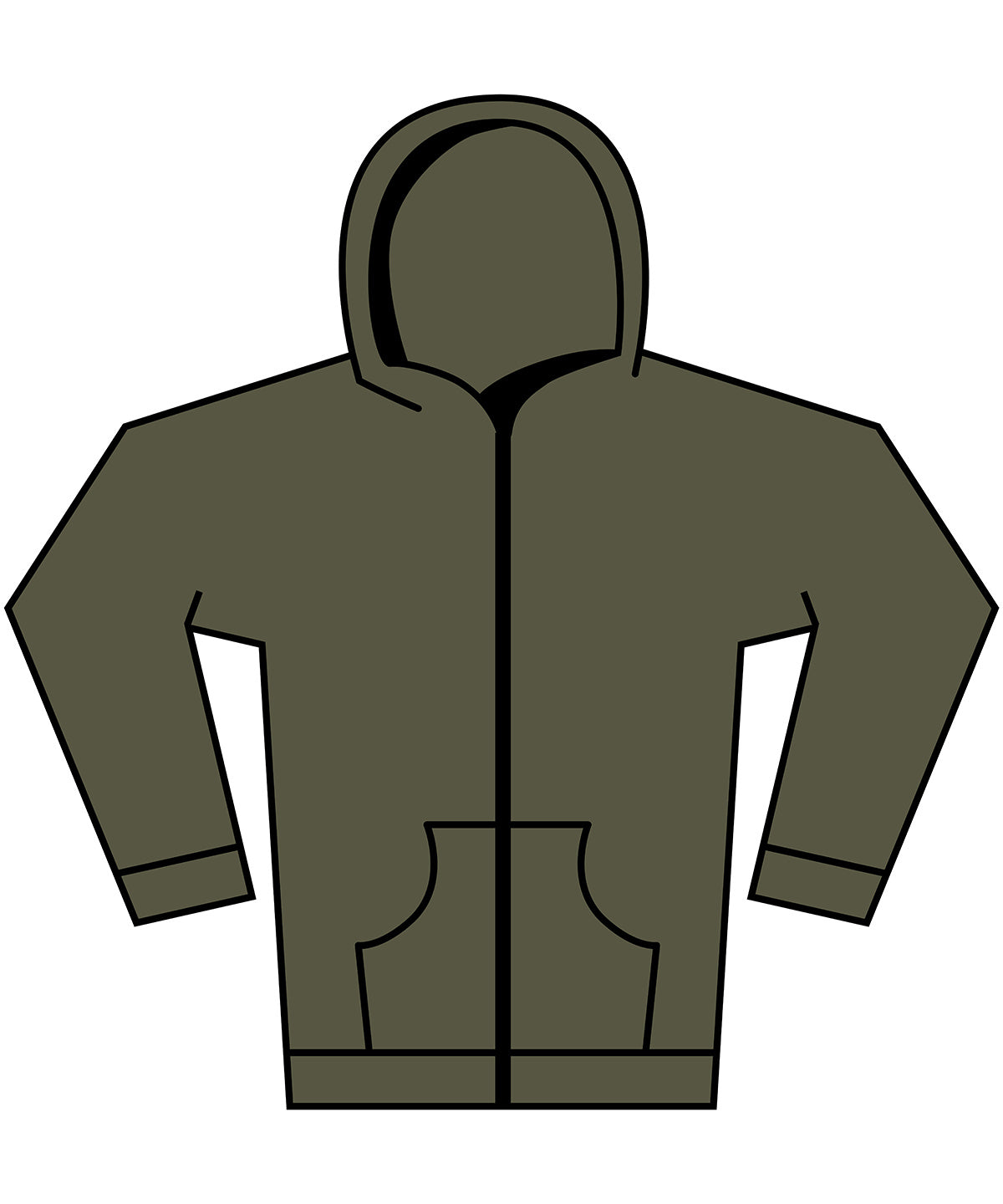 Tryck din logga på Hoodies från Build Your Brand - Anpassa Vintage huvtröja med tung dragkedja i färgen Oliv för företag, föreningar och privatpersoner