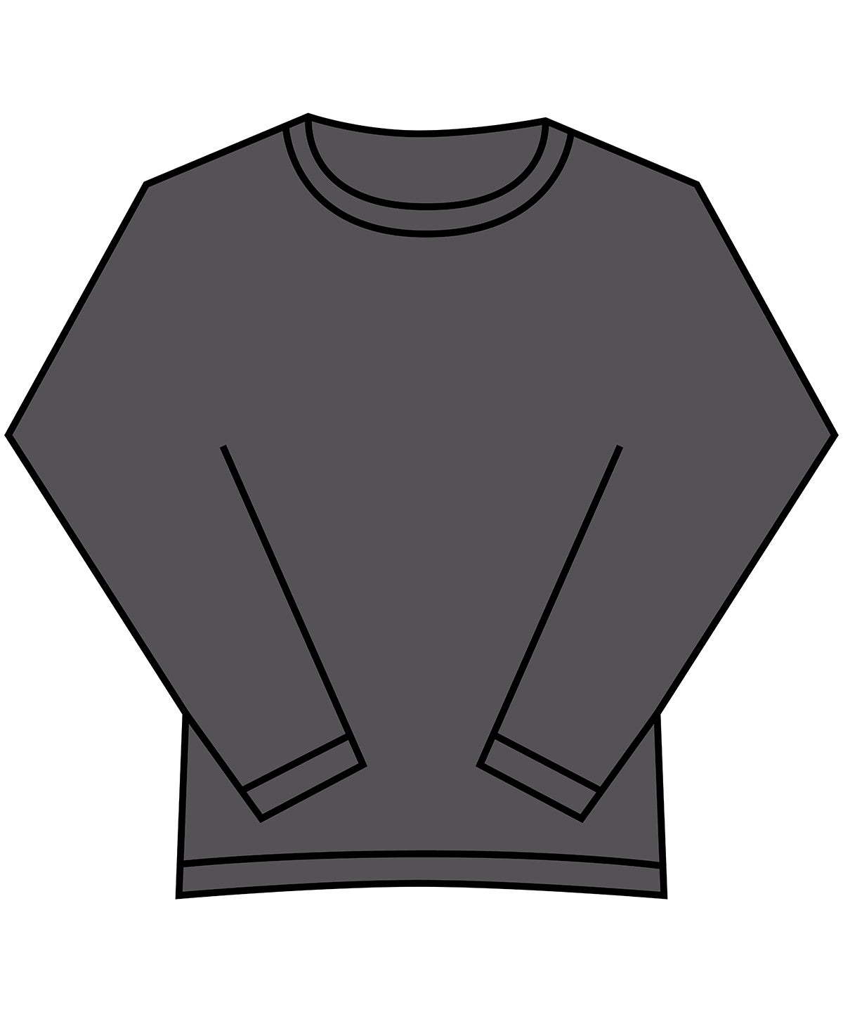 Tryck din logga på Sweatshirts från Build Your Brand - Anpassa Dam vintage tung hals i färgen Mörkgrå för företag, föreningar och privatpersoner