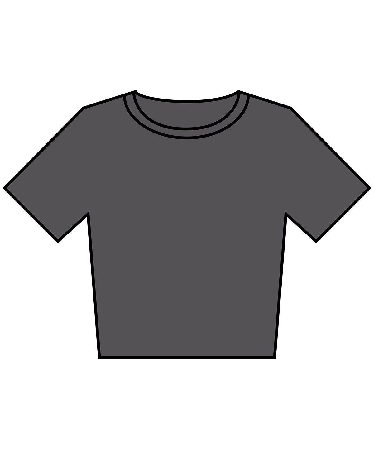 Tryck din logga på T-shirts från Build Your Brand - Anpassa Dam vintage cropped tee i färgen Mörkgrå för företag, föreningar och privatpersoner