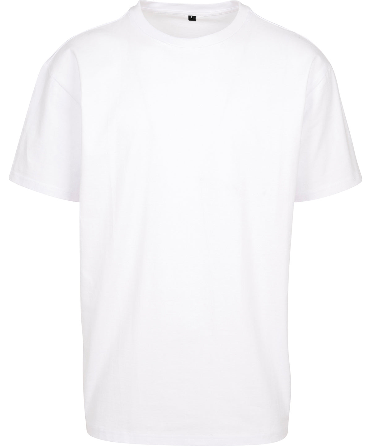 Tryck din logga på T-shirts från Build Your Brand - Anpassa Löst sittande t-shirt i bomull i färgen Vit för företag, föreningar och privatpersoner