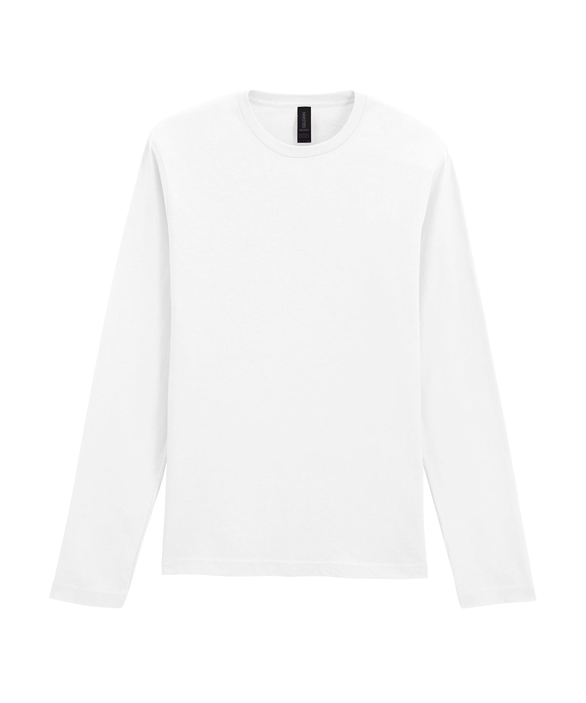 Tryck din logga på T-shirts från Gildan - Anpassa Softstyle långärmad t-shirt i färgen Vit för företag, föreningar och privatpersoner